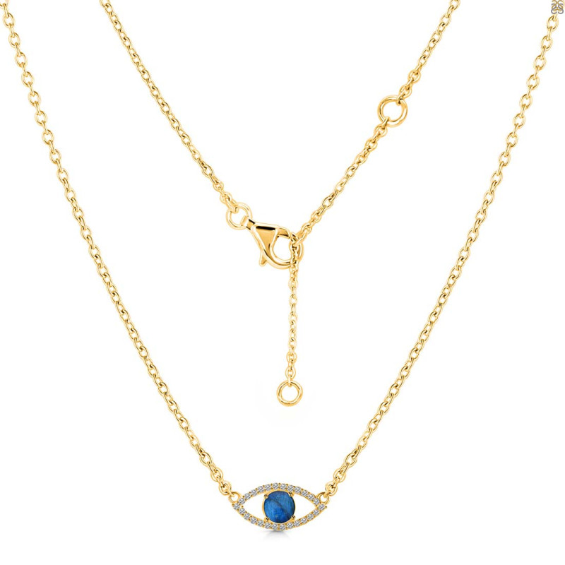 Labradorite & White Topaz Necklace LBD-RN-1.