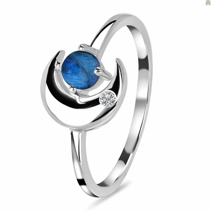 Labradorite & White Topaz Ring