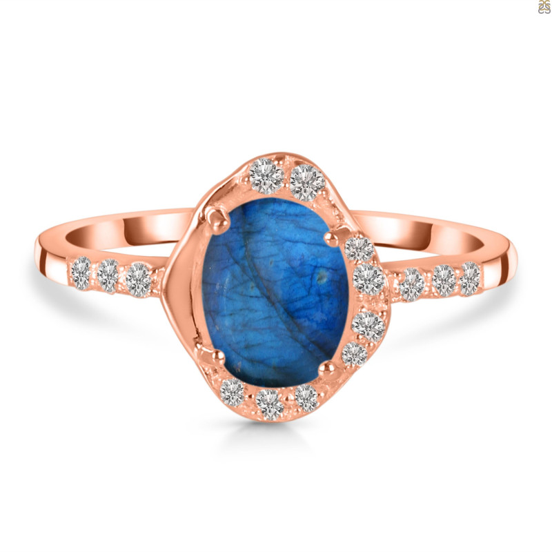 Labradorite & White Topaz Ring LBD-RR-359.