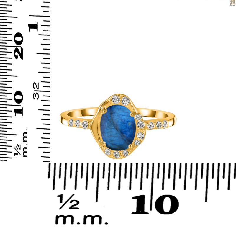 Labradorite & White Topaz Ring LBD-RR-359.