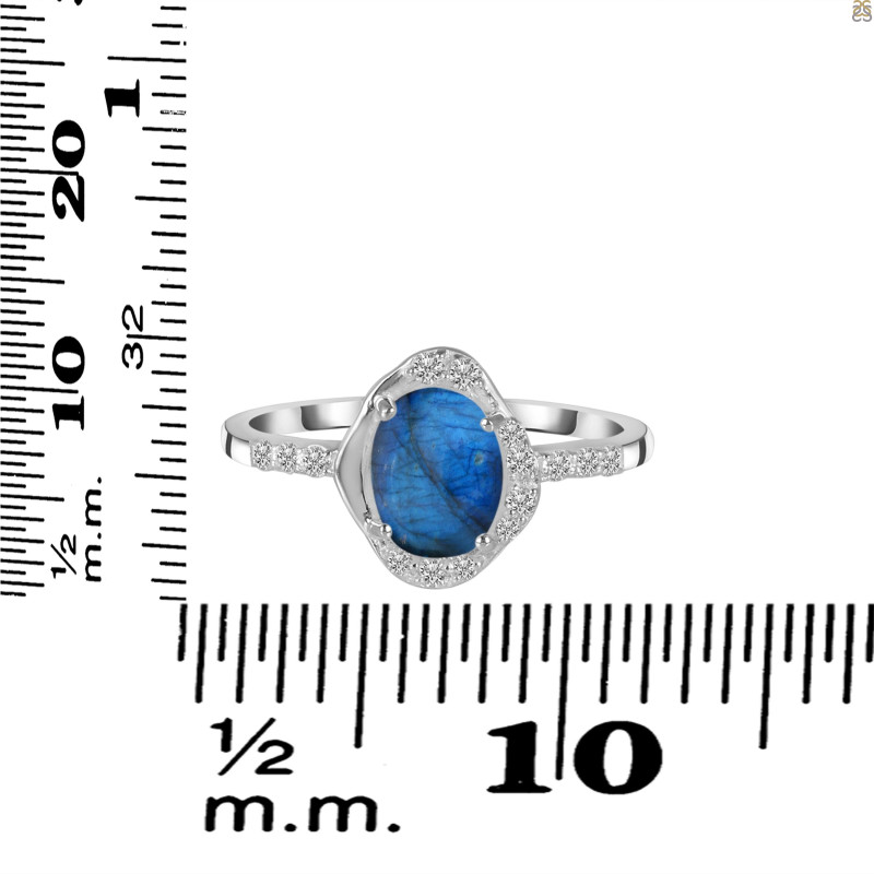 Labradorite & White Topaz Ring LBD-RR-359.