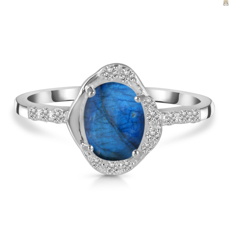 Labradorite & White Topaz Ring LBD-RR-359.