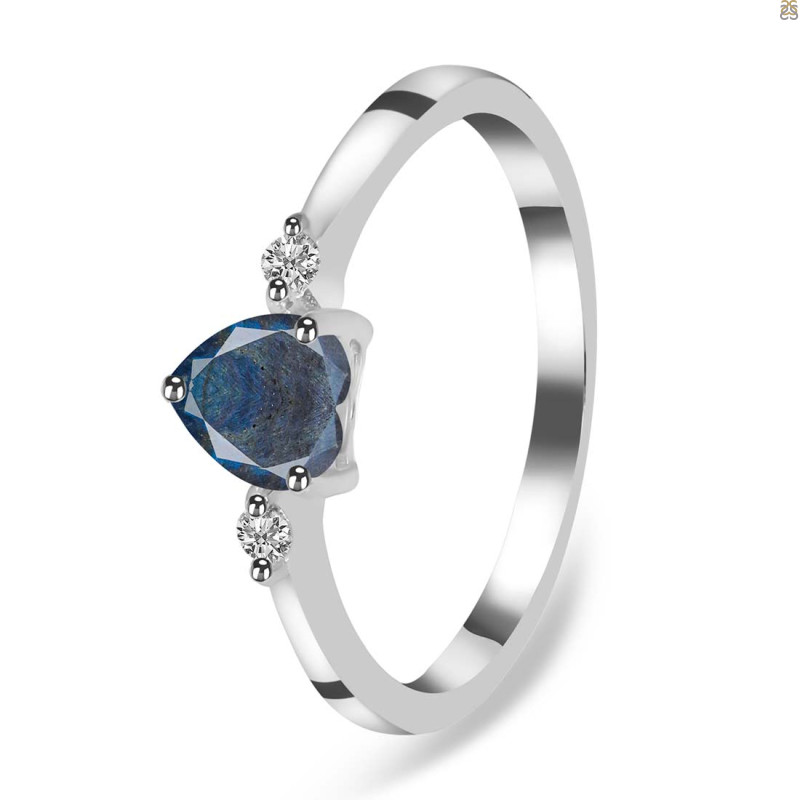Labradorite & White Topaz Ring