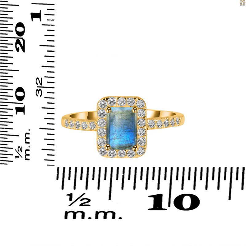 Labradorite & White Topaz Ring LBD-RR-432.