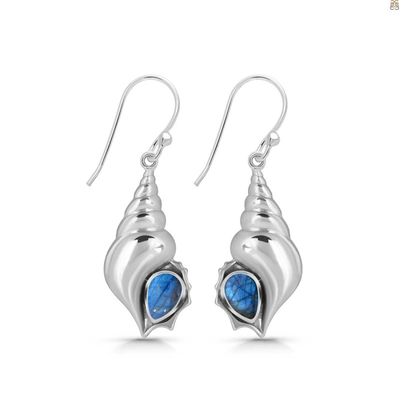 Labradorite Shell Earring LBD-RUE-49.