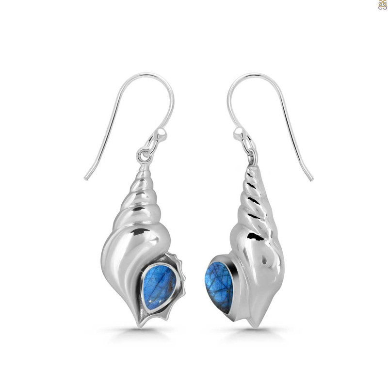 Labradorite Shell Earring