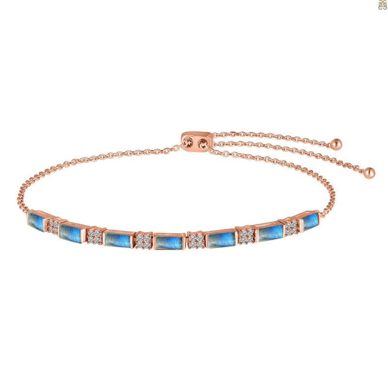 Labradorite & White Topaz Bracelet