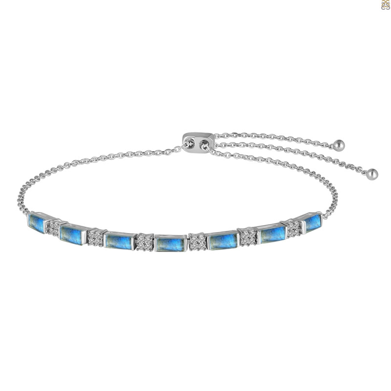 Labradorite & White Topaz Bracelet LBD-RDB-133.