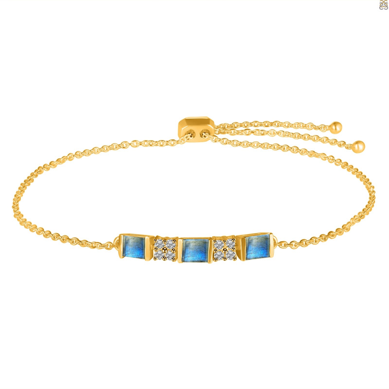 Labradorite & White Topaz Bracelet LBD-RDB-147.