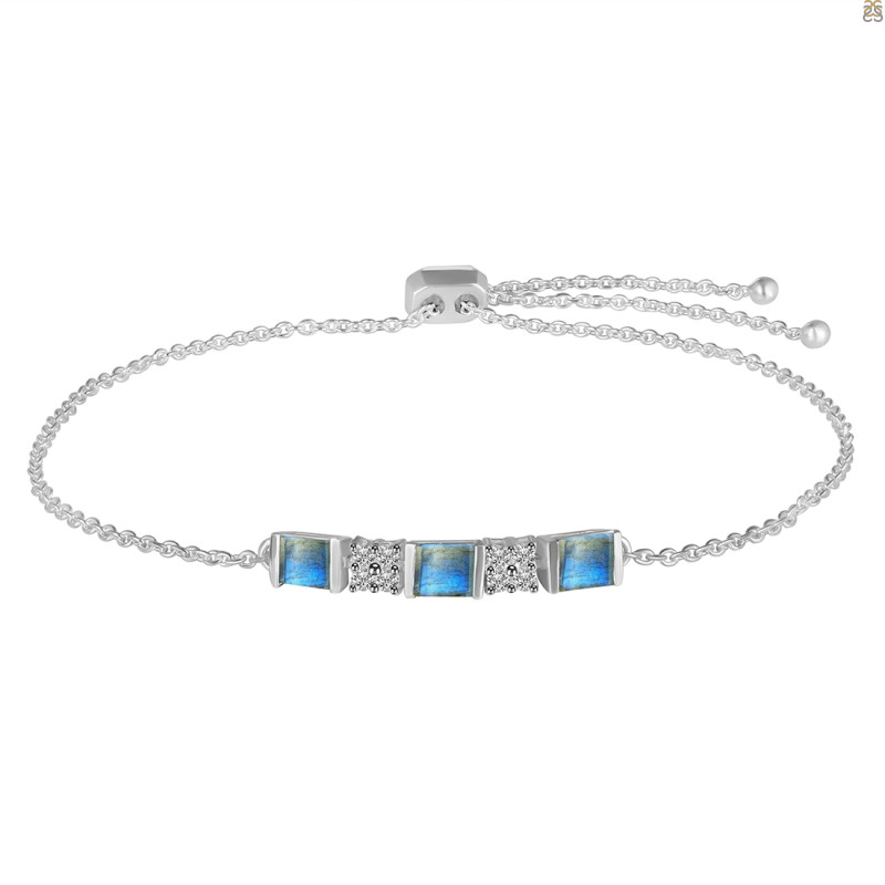 Labradorite & White Topaz Bracelet LBD-RDB-147.
