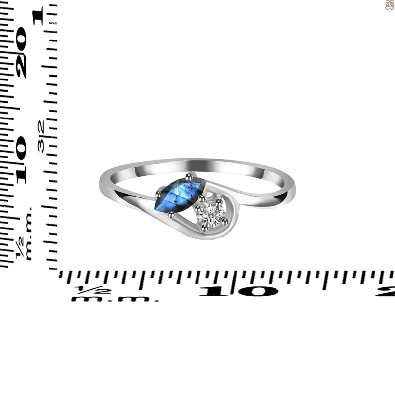 Labradorite & White Topaz Ring LBD-RDR-2611.