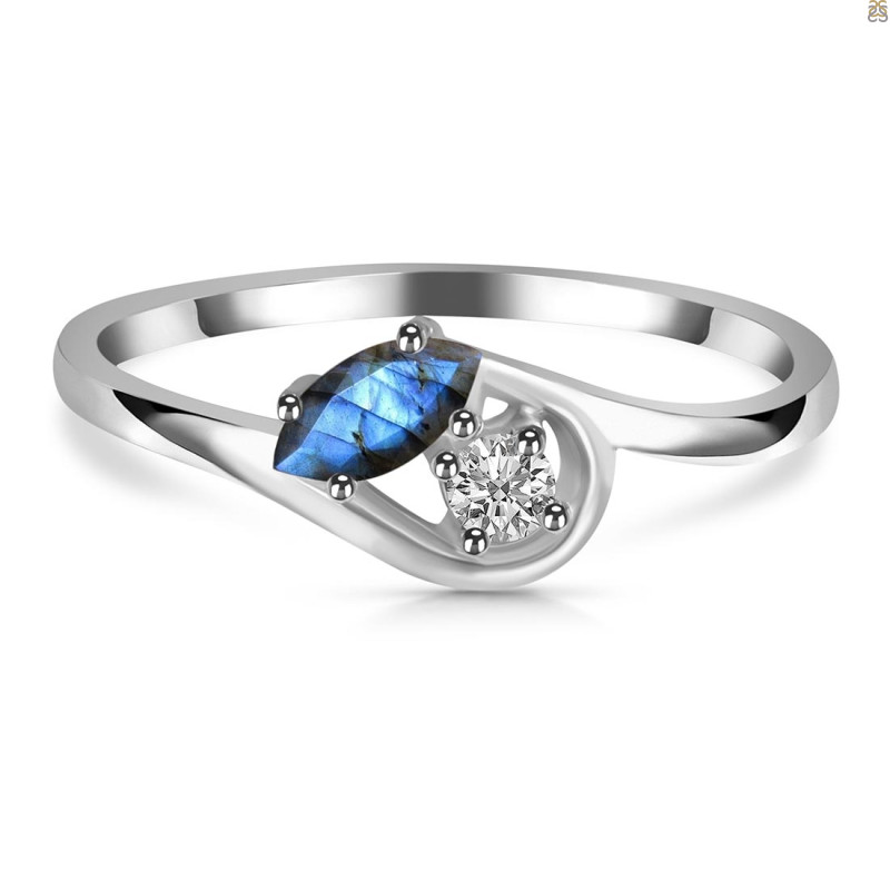 Labradorite & White Topaz Ring LBD-RDR-2611.