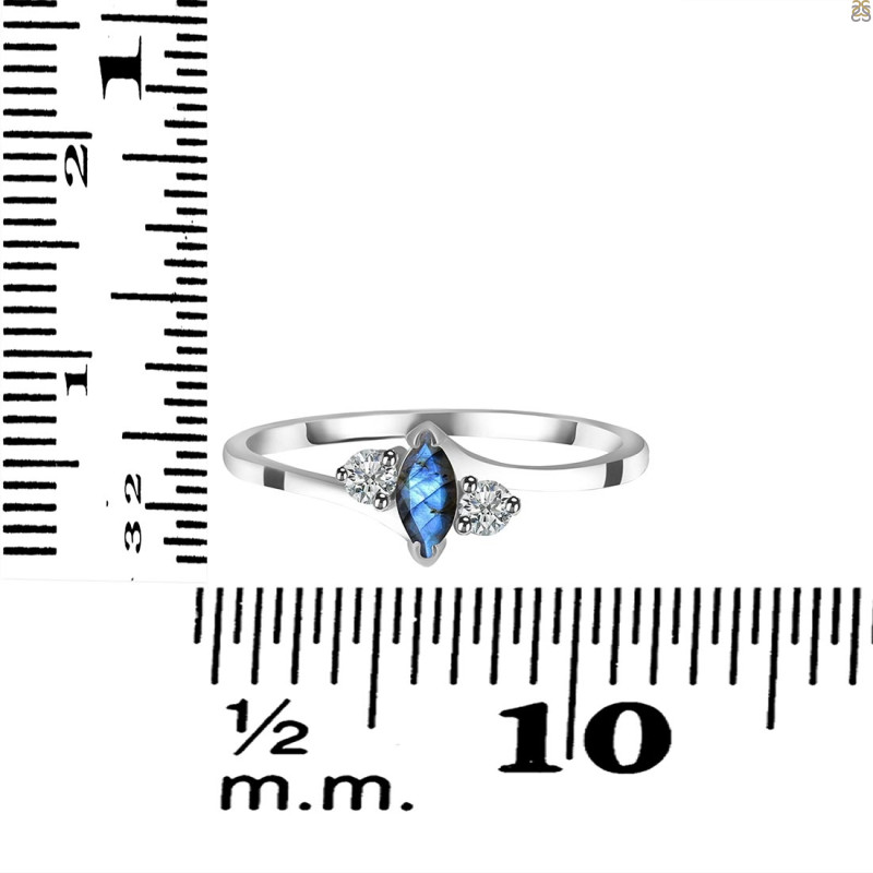 Labradorite & White Topaz Ring LBD-RDR-2681.