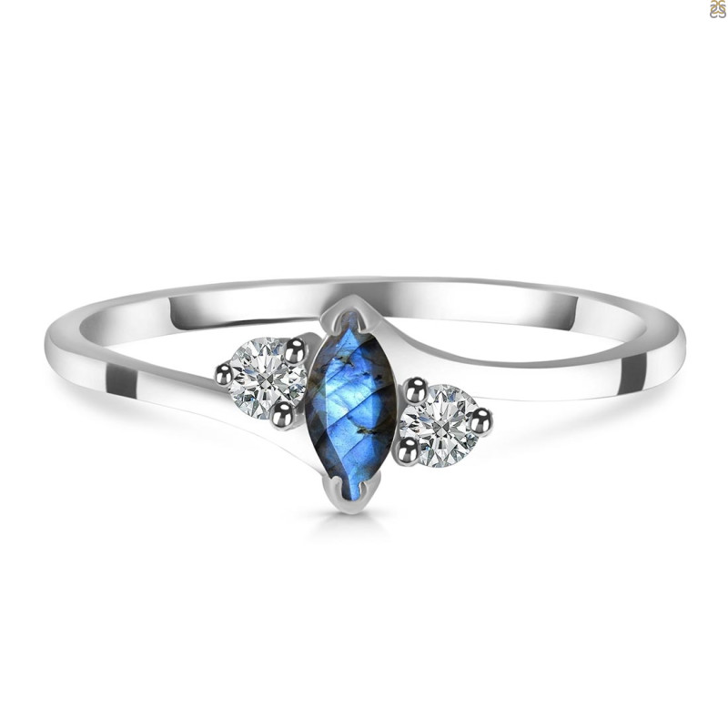 Labradorite & White Topaz Ring LBD-RDR-2681.