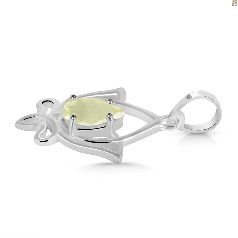 Libyan Desert Glass Lotus Pendant LDG-RDEP-877.