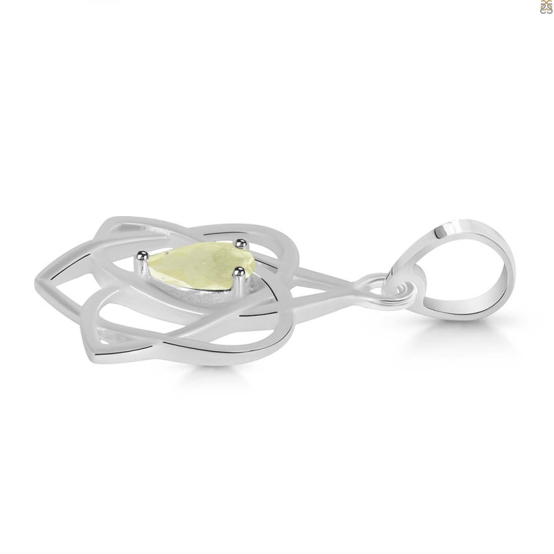Libyan Desert Glass Triquetra Heart Knot Pendant LDG-RDEP-880.