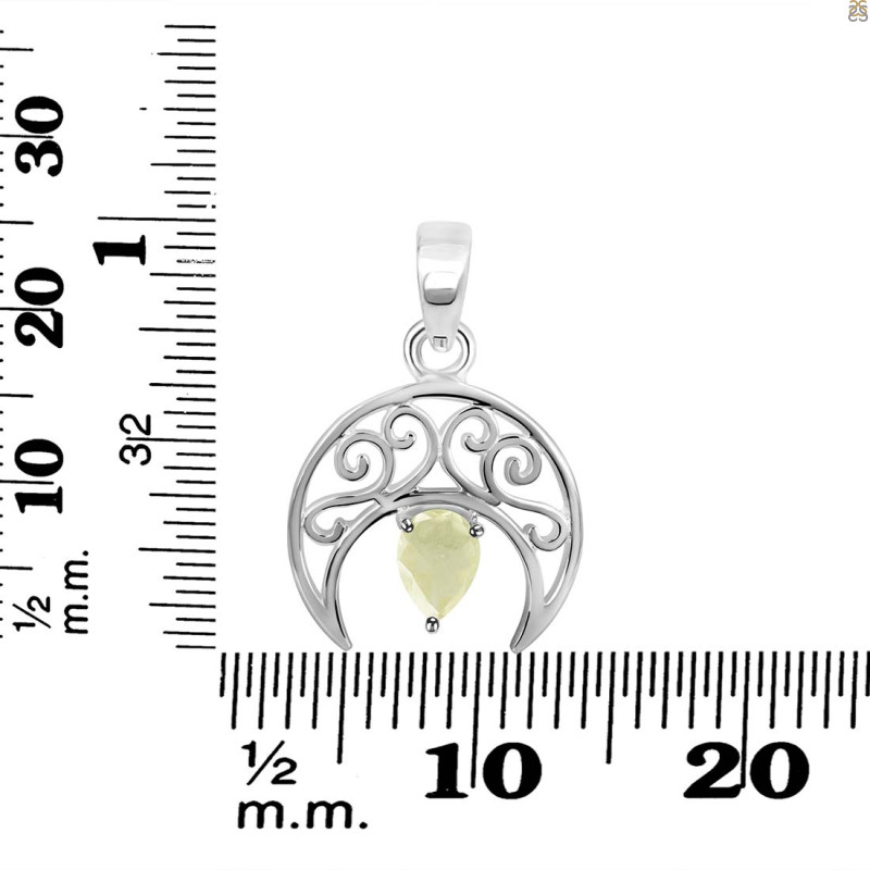 Libyan Desert Glass Crescent Moon Pendant LDG-RDEP-890.