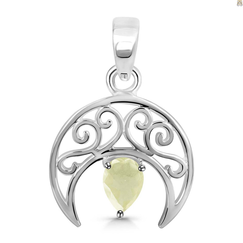 Libyan Desert Glass Crescent Moon Pendant LDG-RDEP-890.