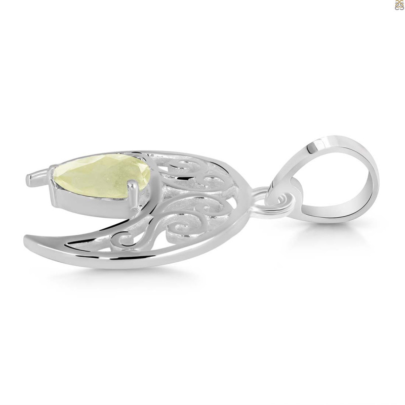Libyan Desert Glass Crescent Moon Pendant LDG-RDEP-890.