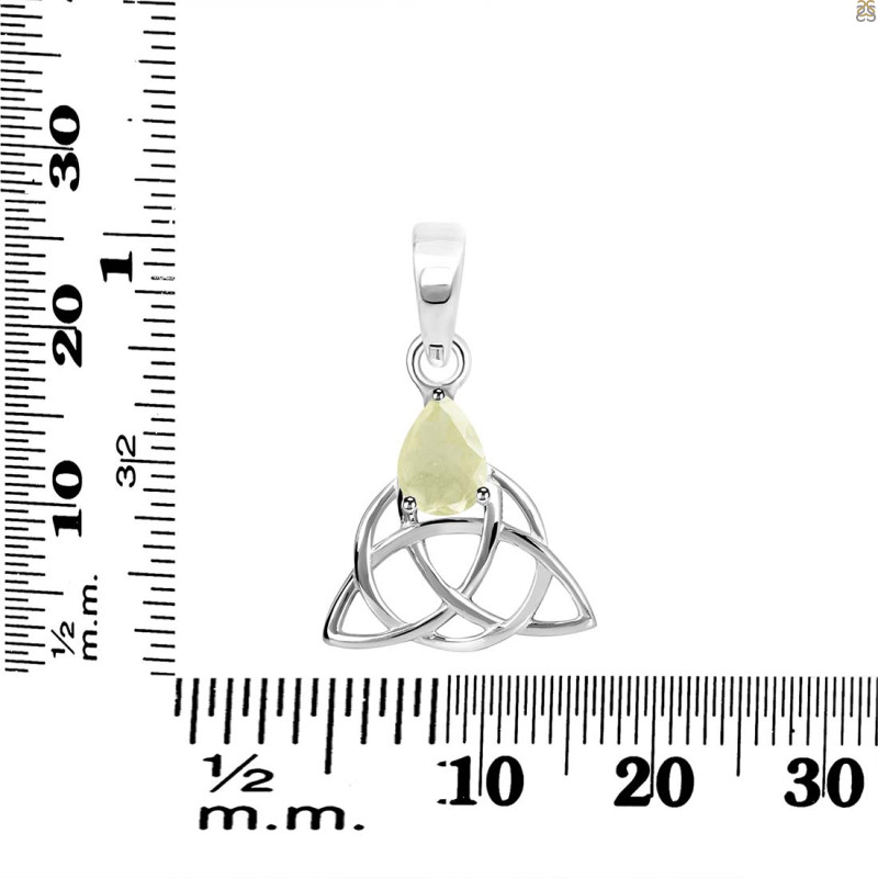 Libyan Desert Glass Triquetra Pendant LDG-RDEP-892.