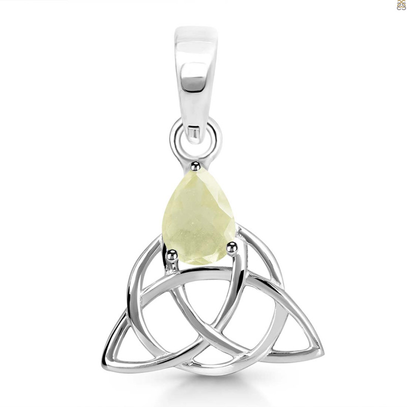 Libyan Desert Glass Triquetra Pendant LDG-RDEP-892.