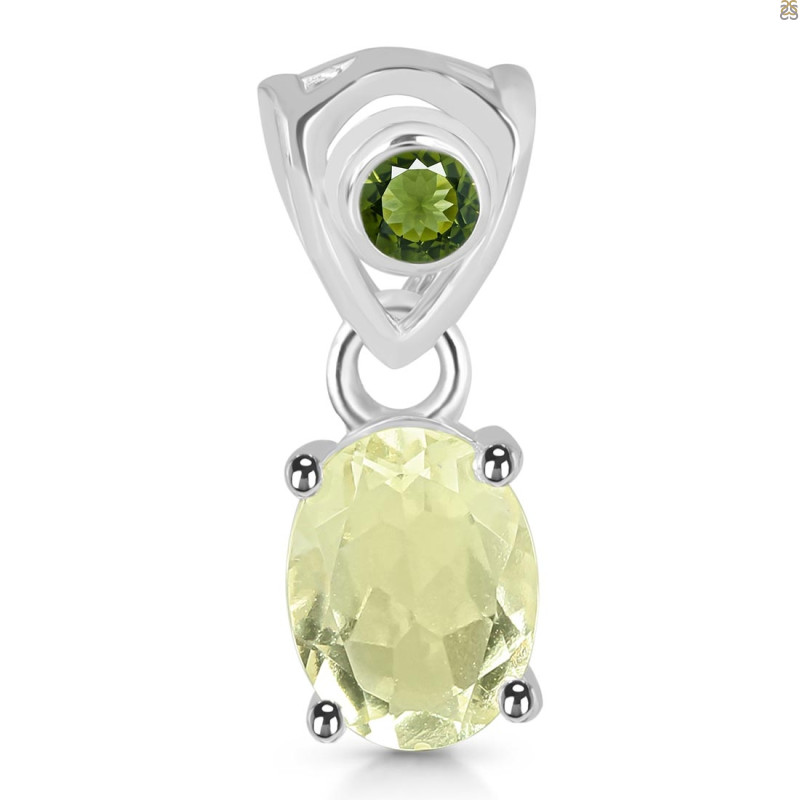 Libyan Desert Glass & Moldavite Pendant LDG-RDP-551-MLD-LOOP.