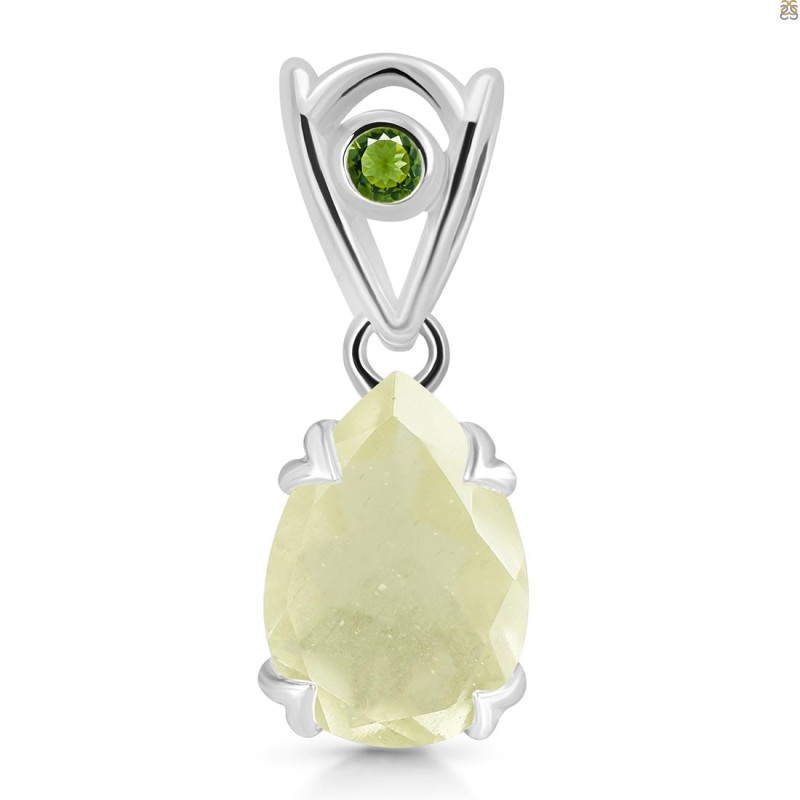 Libyan Desert Glass & Moldavite Pendant LDG-RDP-752-MLD-LOOP.