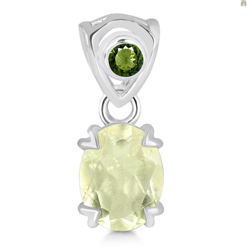 Libyan Desert Glass & Moldavite Pendant LDG-RDP-762-MLD-LOOP.