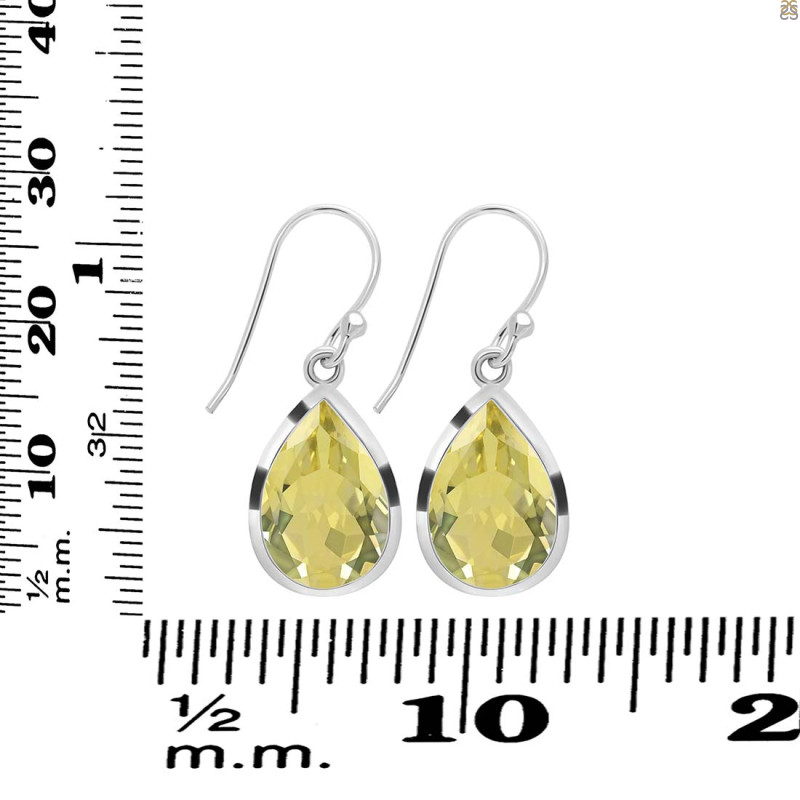 Lemon Quartz  Earring LEM-RDE-1252.