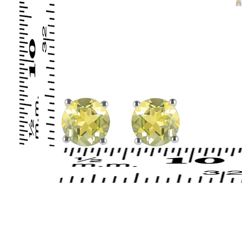 Lemon Quartz Stud Earring LEM-RDE-1349.