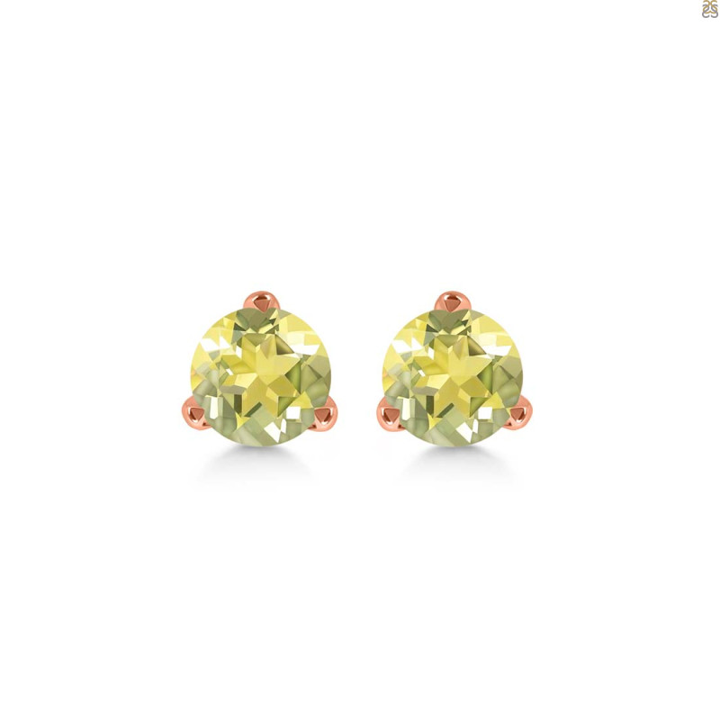 Lemon Quartz Stud Earring LEM-RDE-1567.