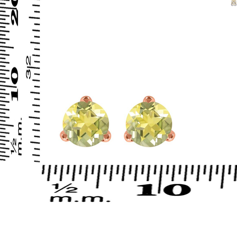 Lemon Quartz Stud Earring LEM-RDE-1567.
