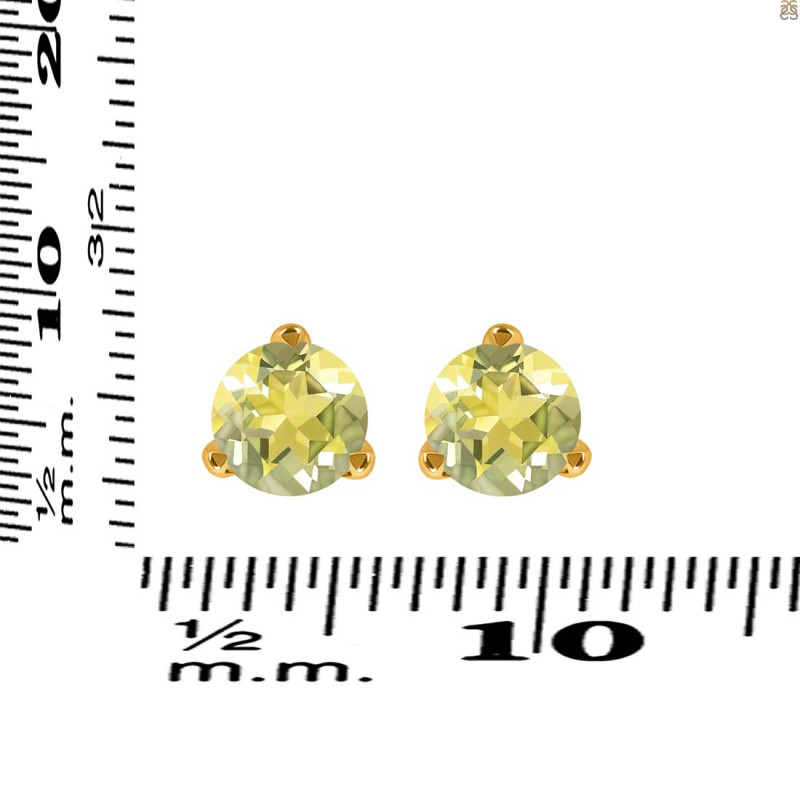Lemon Quartz Stud Earring LEM-RDE-1567.