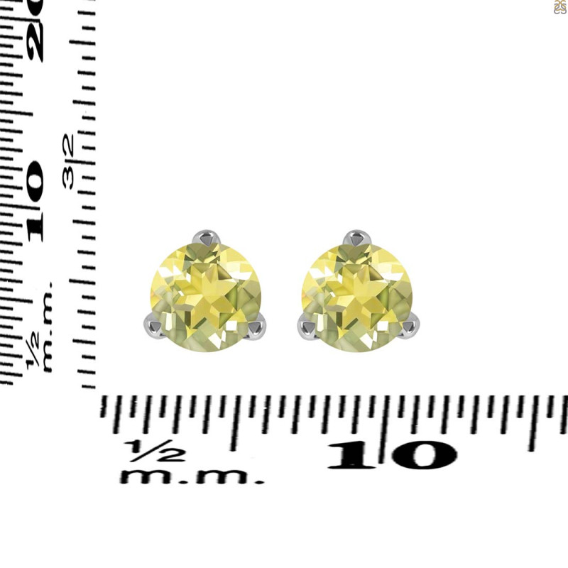 Lemon Quartz Stud Earring LEM-RDE-1567.