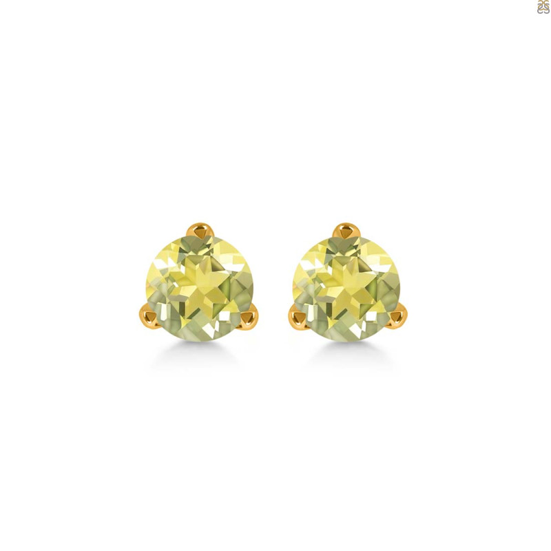 Lemon Quartz Stud Earring LEM-RDE-1567.