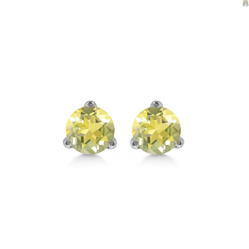 Lemon Quartz Stud Earring LEM-RDE-1567.