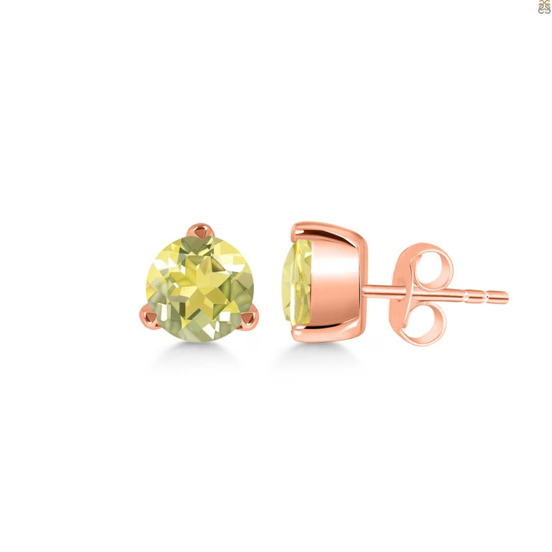 Lemon Quartz Stud Earring LEM-RDE-1567.