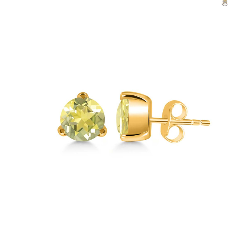Lemon Quartz Stud Earring LEM-RDE-1567.