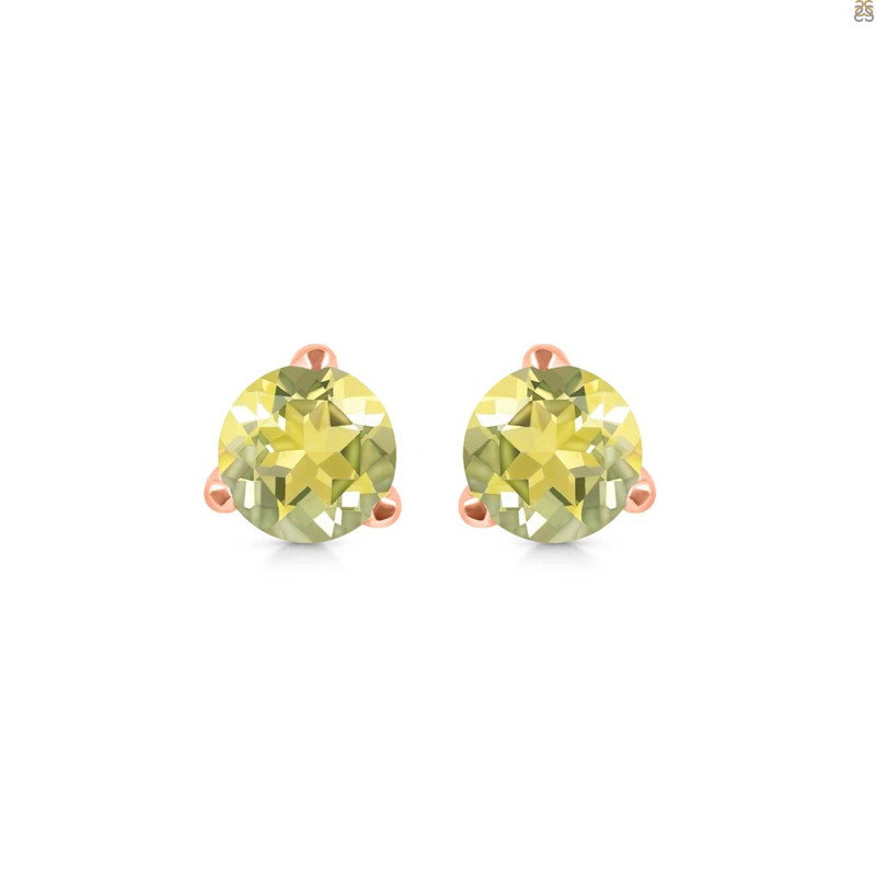 Lemon Quartz Stud Earring LEM-RDE-1568.