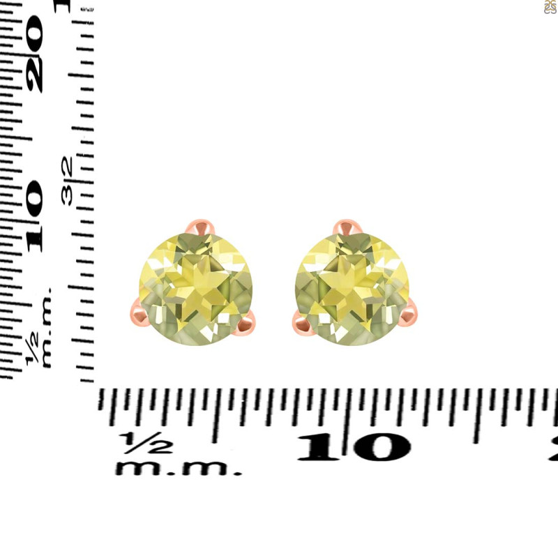 Lemon Quartz Stud Earring LEM-RDE-1568.