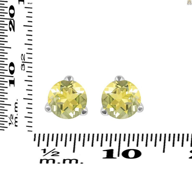 Lemon Quartz Stud Earring LEM-RDE-1568.