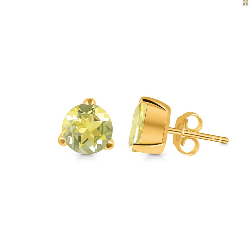 Lemon Quartz Stud Earring LEM-RDE-1568.