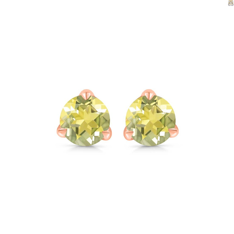 Lemon Quartz Stud Earring LEM-RDE-1569.