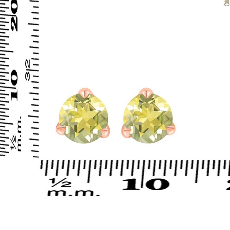 Lemon Quartz Stud Earring LEM-RDE-1569.