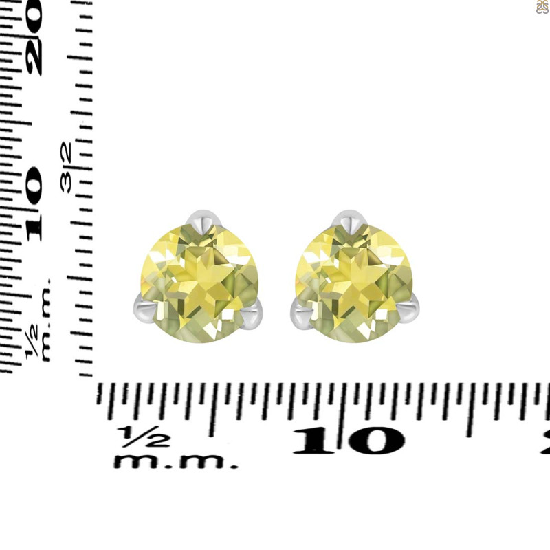 Lemon Quartz Stud Earring LEM-RDE-1569.