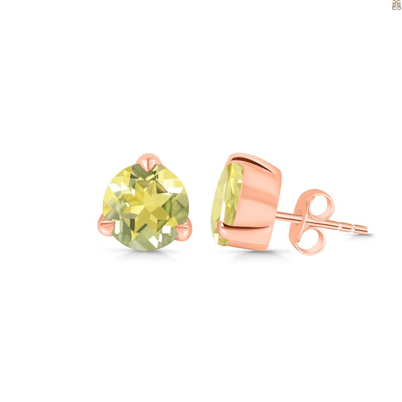 Lemon Quartz Stud Earring LEM-RDE-1569.