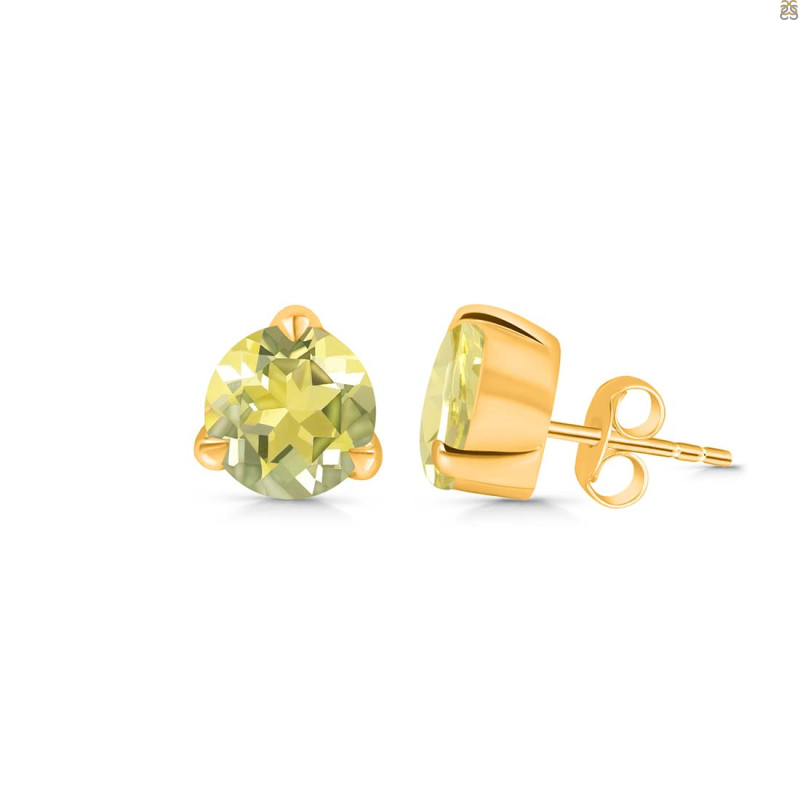 Lemon Quartz Stud Earring LEM-RDE-1569.