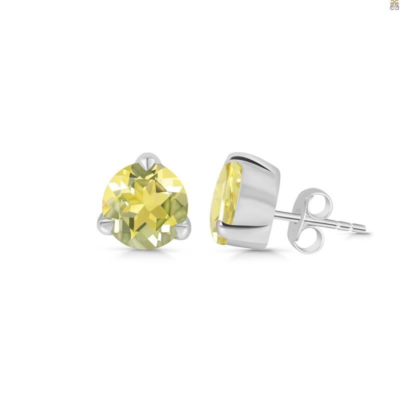 Lemon Quartz Stud Earring