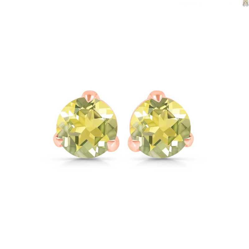 Lemon Quartz Stud Earring LEM-RDE-1570.