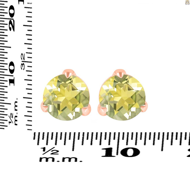 Lemon Quartz Stud Earring LEM-RDE-1570.